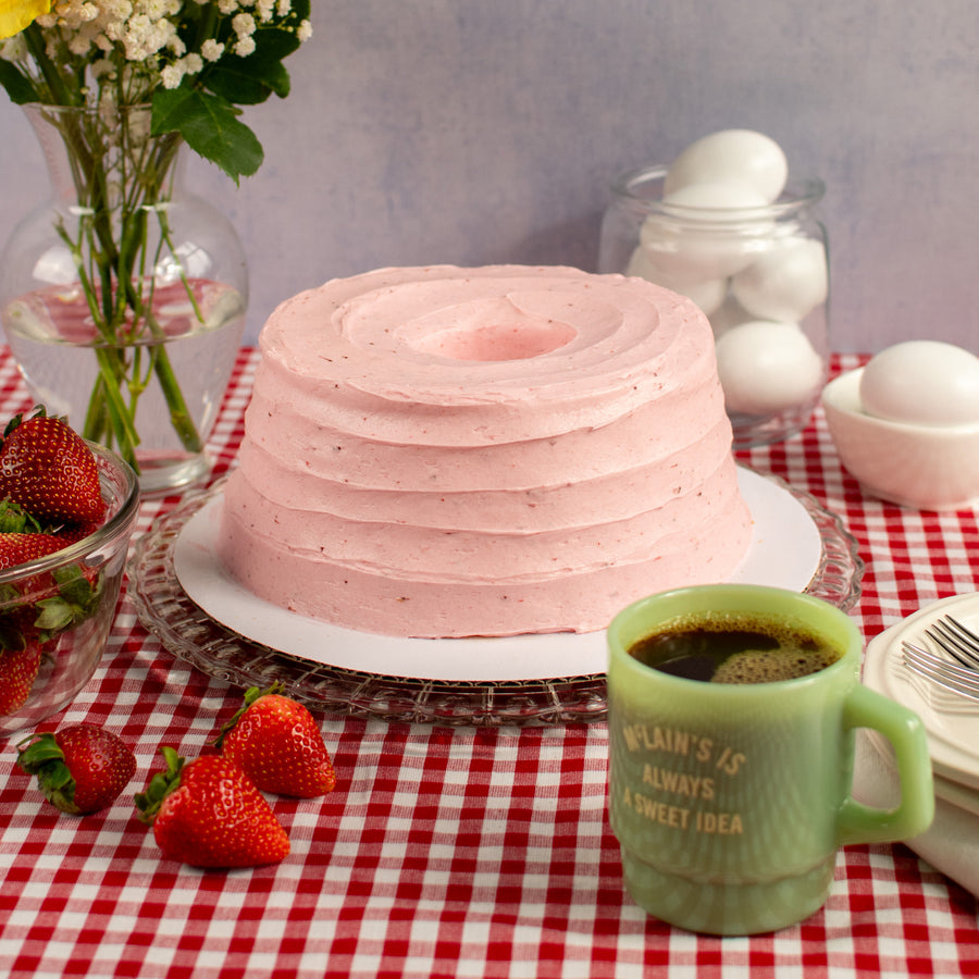 Strawberry Angel Food Cake - Original Recipe from 1945
