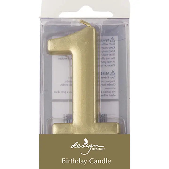 Shiny Gold Number Candles