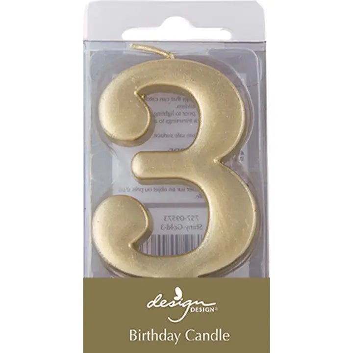 Shiny Gold Number Candles