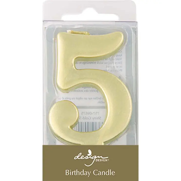 Shiny Gold Number Candles
