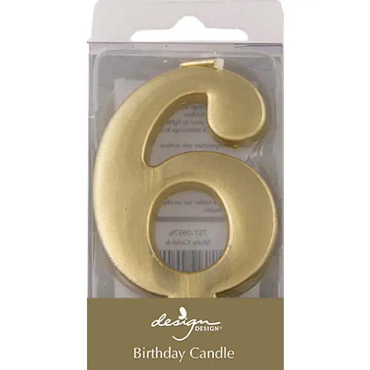 Shiny Gold Number Candles