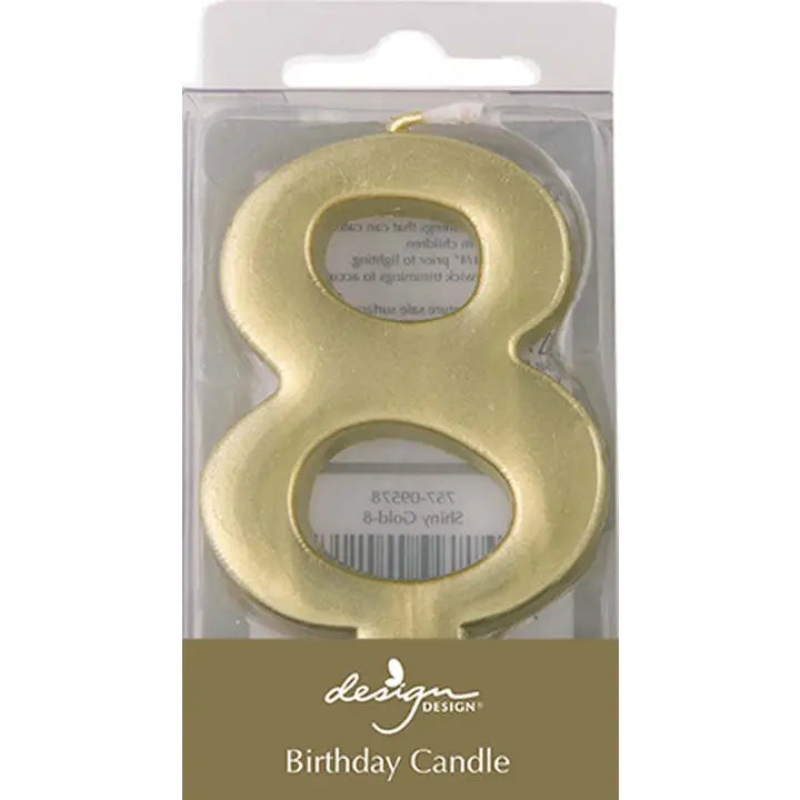 Shiny Gold Number Candles