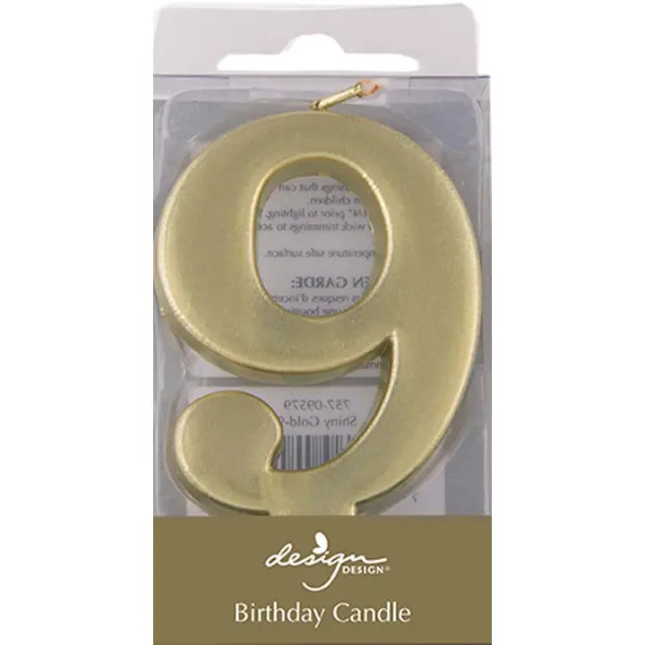 Shiny Gold Number Candles