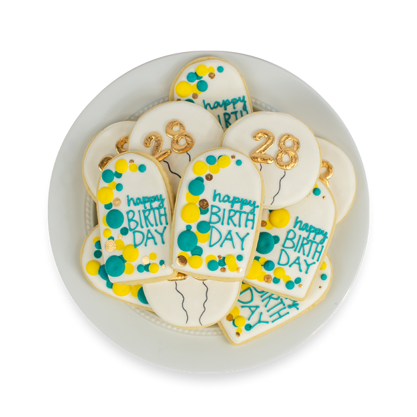 Balloon Birthday Royal Iced Cookie Set