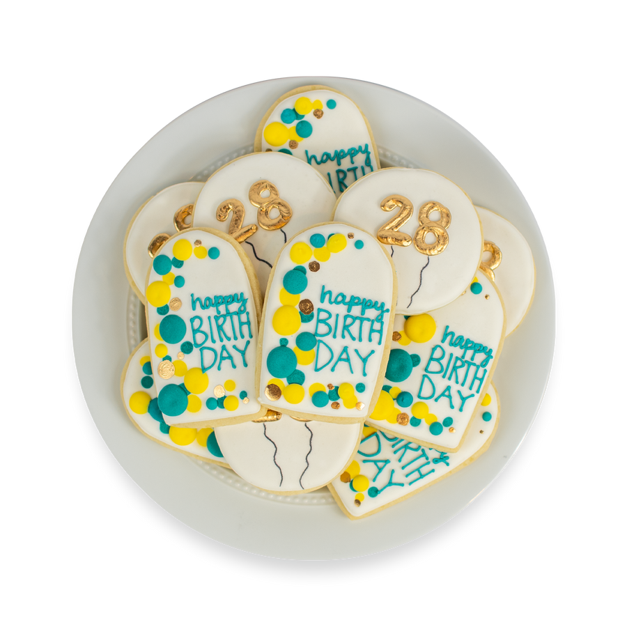 Balloon Birthday Royal Iced Cookie Set
