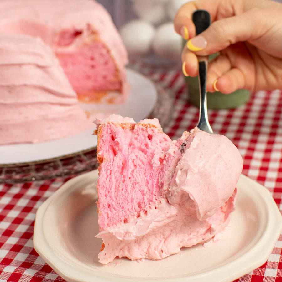 Strawberry Angel Food Cake - Original Recipe from 1945