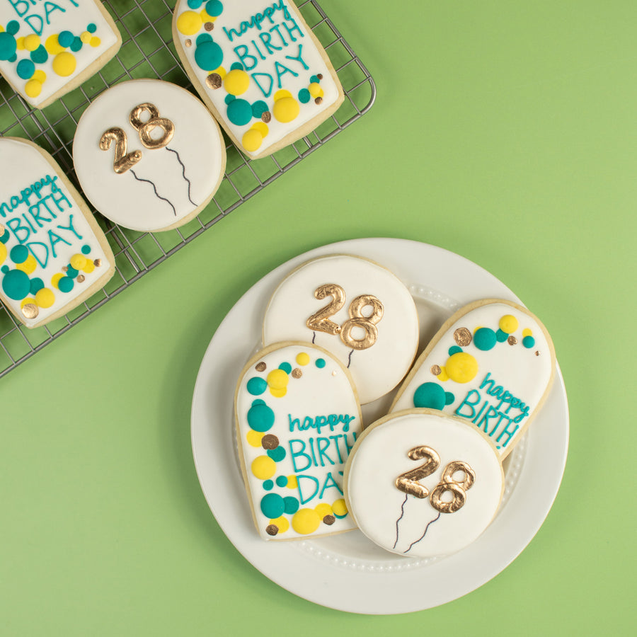 Balloon Birthday Royal Iced Cookie Set