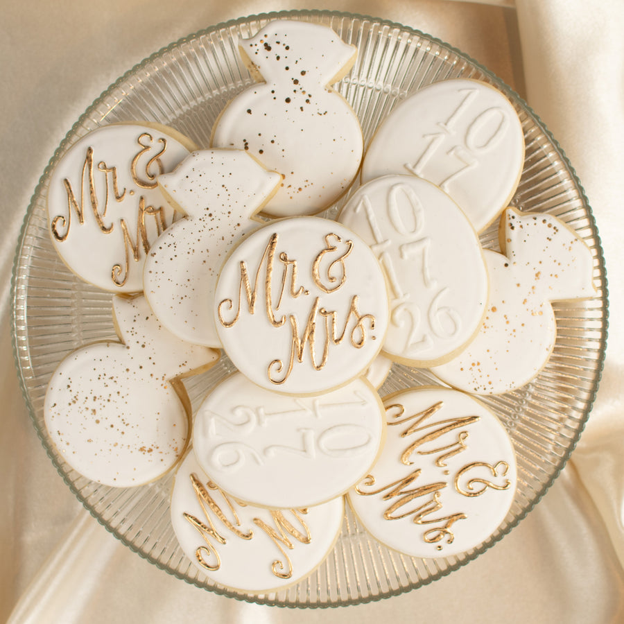 White Wedding Royal Iced Cookie Set