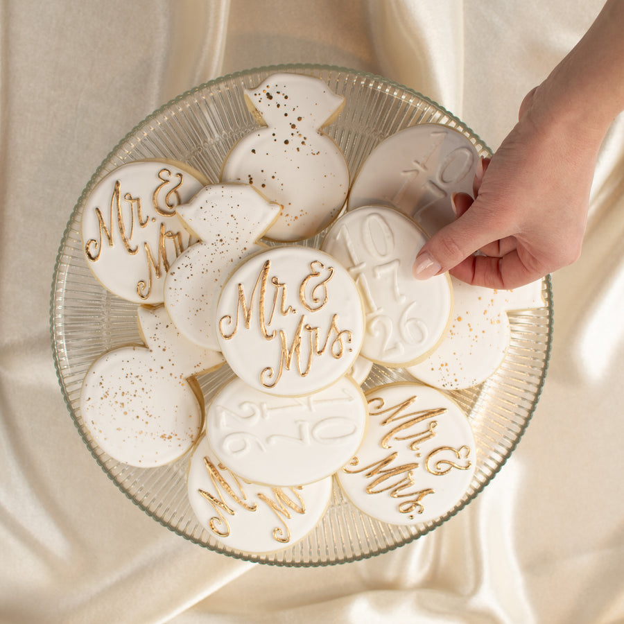 White Wedding Royal Iced Cookie Set