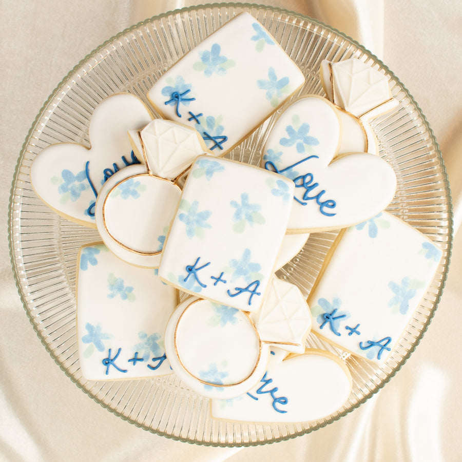 Watercolor Wedding Royal Iced Cookie Set