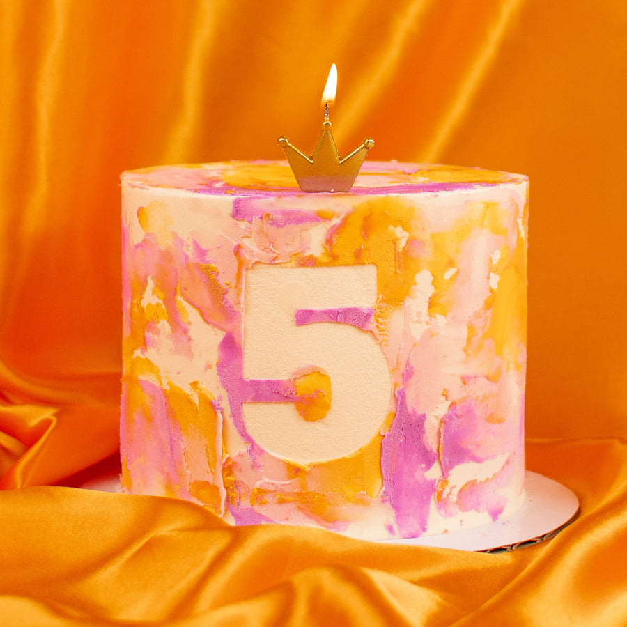 Number Watercolor Cake