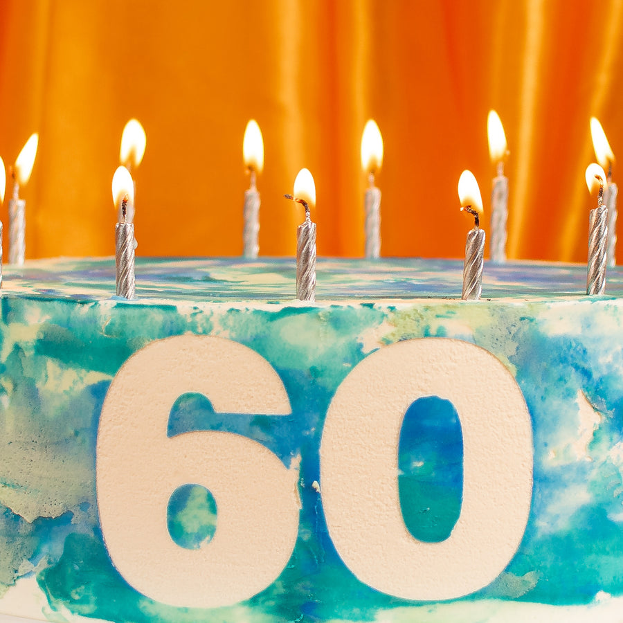 Number Watercolor Cake