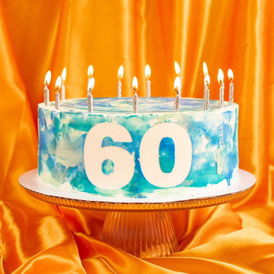 Number Watercolor Cake