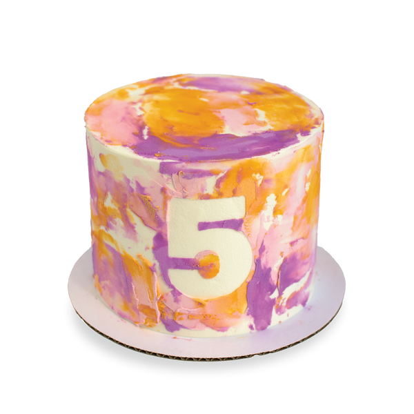 Number Watercolor Cake