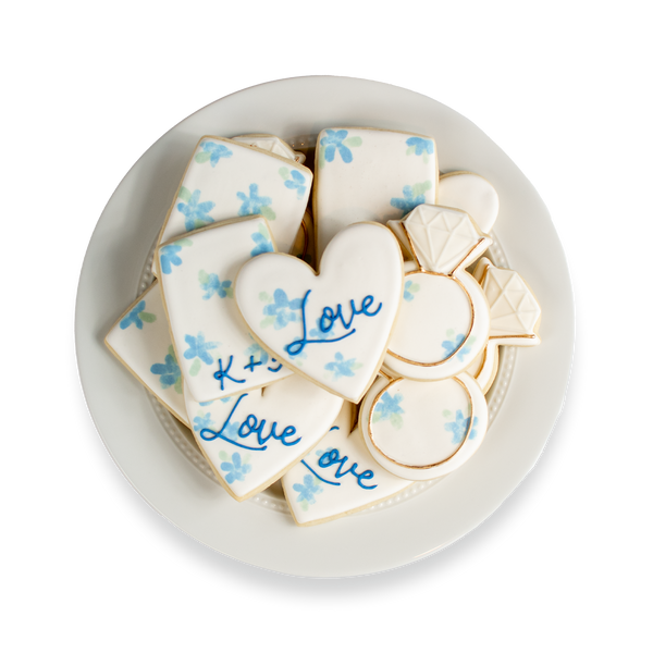 Watercolor Wedding Royal Iced Cookie Set