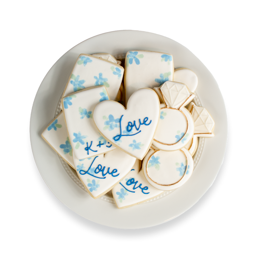 Watercolor Wedding Royal Iced Cookie Set