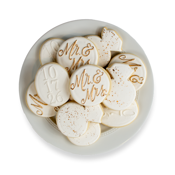 White Wedding Royal Iced Cookie Set