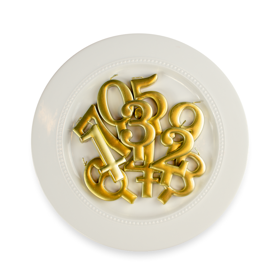 Shiny Gold Number Candles